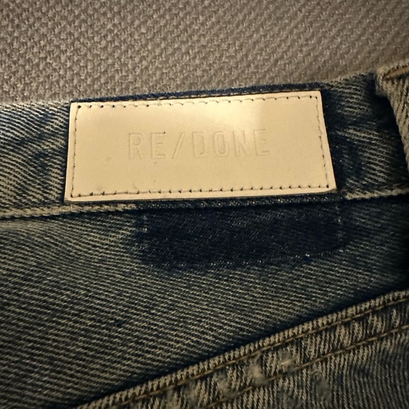 Re/done 90s High-Rise Relaxed Distressed Straight-Leg Jeans 27 - Picture 4 of 5